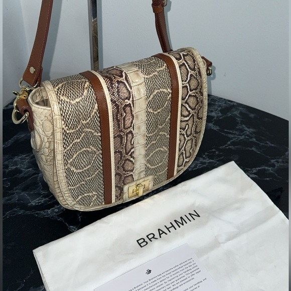 BRAHMIN Handbag Limestone Oleta Sonny Leather Crossbody Bag handbag AUTHENTIC - Picture 3 of 16